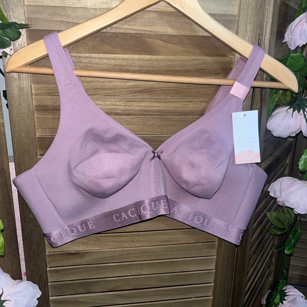 Cacique Lavender Unlined Full Cover No Wire Bra 42C